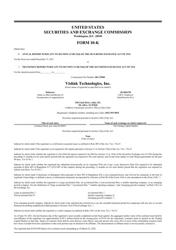 Thumbnail Vislink Technologies
 10-K Annual Report 2021