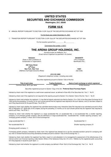 Thumbnail The Arena Group 10-K Annual Report 2021