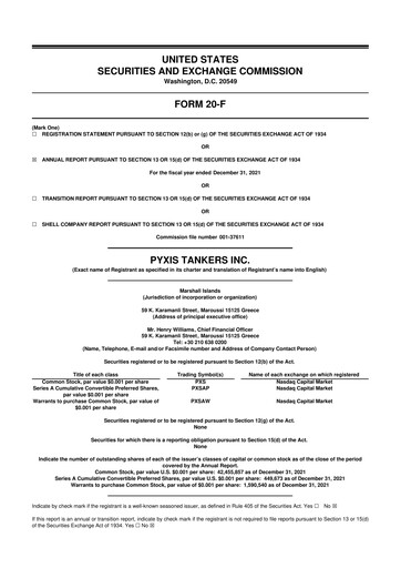 Thumbnail Pyxis Tankers 20-F Annual Report 2021