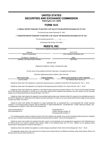 Thumbnail Reed's, Inc. 10-K Annual Report 2021