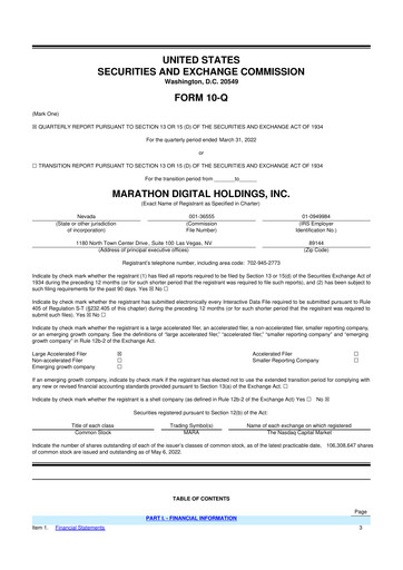 Vorschaubild MARA Holdings
 10-Q Quartalsbericht 2022 