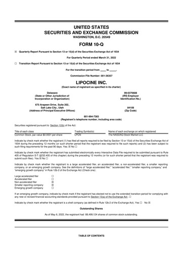 Thumbnail Lipocine 10-Q Quarterly Report FY2022 