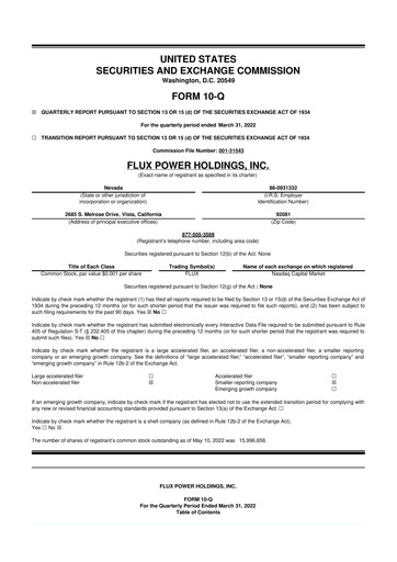 Thumbnail Flux Power 10-Q Quarterly Report FY2022 