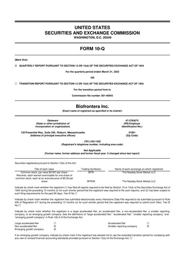Thumbnail Biofrontera 10-Q Quarterly Report FY2022 