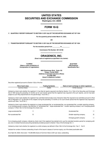 Thumbnail Oragenics 10-Q Quarterly Report FY2022 