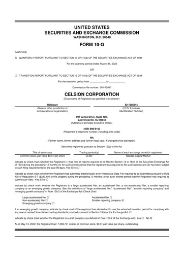 Miniature Imunon 10-Q Rapport trimestriel 2022 