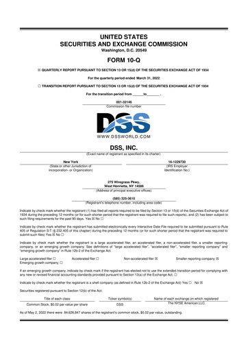 Thumbnail DSS, Inc. (Document Security Systems) 10-Q Quarterly Report FY2022 