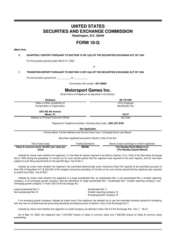 Thumbnail Motorsport Gaming 10-Q Quarterly Report FY2022 