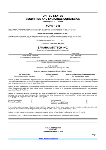 Thumbnail Sanara MedTech 10-Q Quarterly Report FY2022 