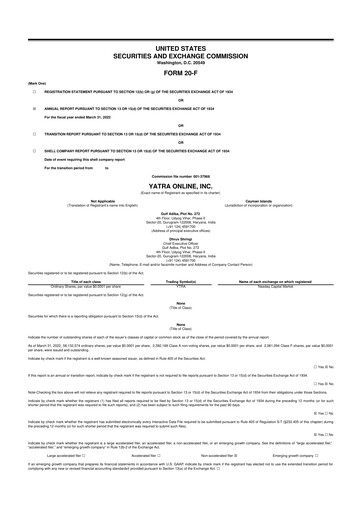 Thumbnail Yatra 20-F Annual Report 2022