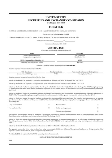 Thumbnail VirTra 10-K Annual Report 2021