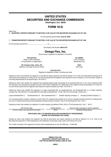 Thumbnail Omega Flex 10-Q Quarterly Report FY2022 