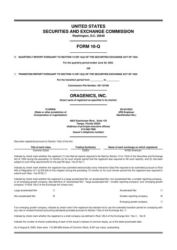 Thumbnail Oragenics 10-Q Quarterly Report FY2022 