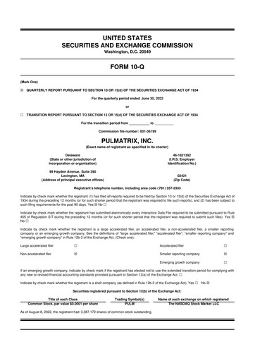 Thumbnail Pulmatrix 10-Q Quarterly Report FY2022 