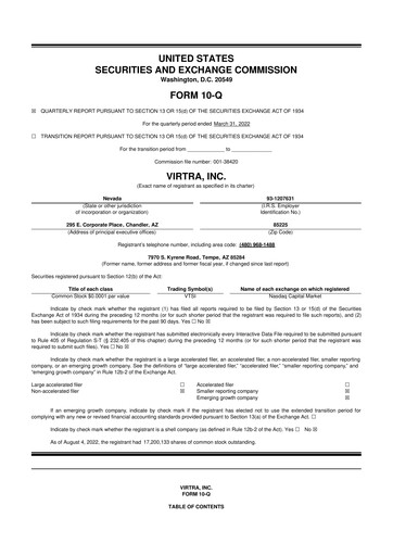 Miniature VirTra 10-Q Rapport trimestriel 2022 