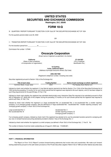 Thumbnail OncoCyte
 10-Q Quarterly Report FY2022 