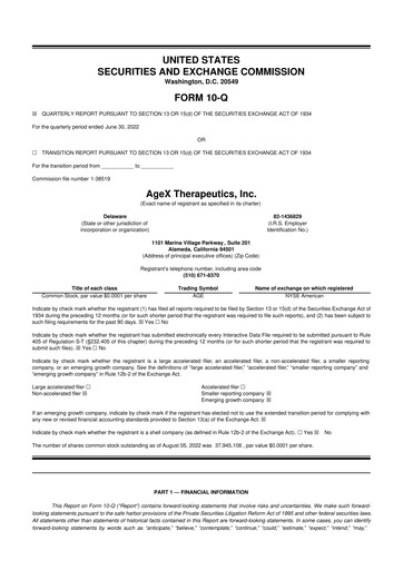 Miniature Serina Therapeutics 10-Q Rapport trimestriel 2022 