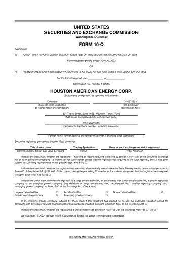 Thumbnail Houston American Energy 10-Q Quarterly Report FY2022 