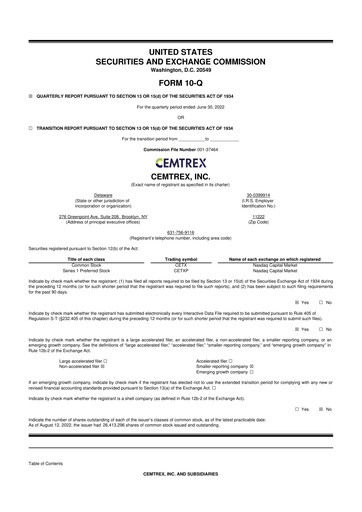 Thumbnail Cemtrex 10-Q Quarterly Report FY2022 