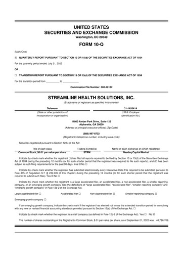 Thumbnail Streamline Health Solutions 10-Q Quarterly Report FY2023 