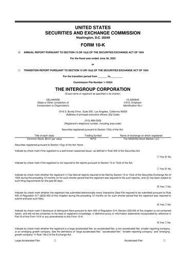 Thumbnail The InterGroup Corporation 10-K Annual Report 