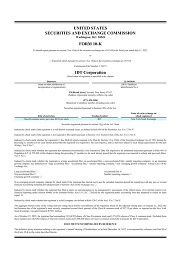 Thumbnail IDT Corporation
 10-K Annual Report 2022