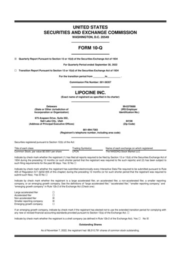 Thumbnail Lipocine 10-Q Quarterly Report FY2022 