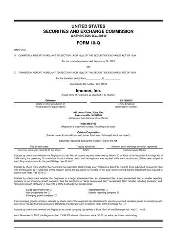 Miniature Imunon 10-Q Rapport trimestriel 2022 