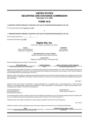 Thumbnail Digital Ally 10-Q Quarterly Report FY2022 