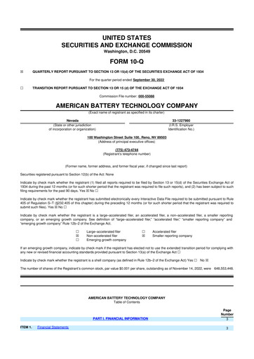 Vorschaubild American Battery Technology Company 10-Q Quartalsbericht 2023 
