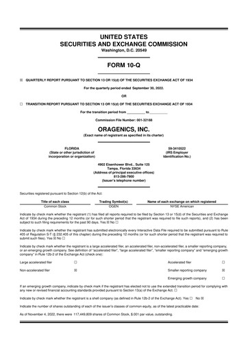 Thumbnail Oragenics 10-Q Quarterly Report FY2022 