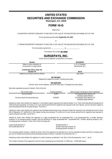 Thumbnail SurgePays 10-Q Quarterly Report FY2022 