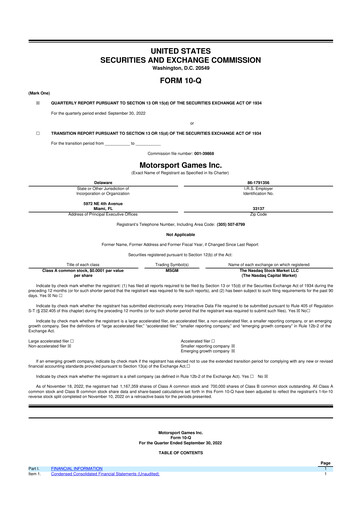 Thumbnail Motorsport Gaming 10-Q Quarterly Report FY 