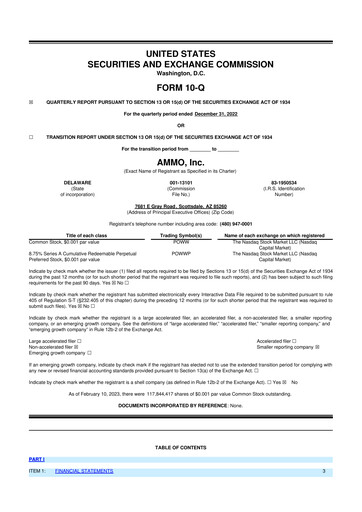 Thumbnail Outdoor Holding Company
 10-Q Quarterly Report FY 