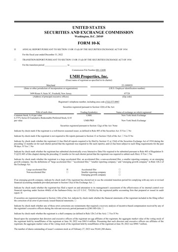 Thumbnail UMH Properties 10-K Annual Report 2022