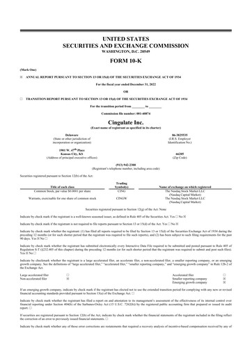 Miniature Cingulate 10-K Rapport annuel 2022