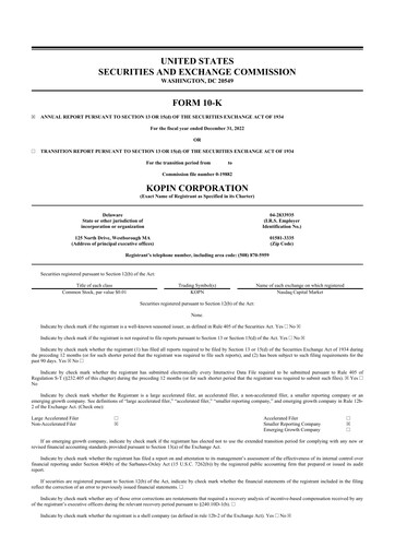 Thumbnail Kopin Corporation
 10-K Annual Report 2022