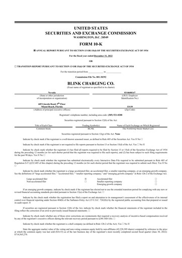 Thumbnail Blink Charging
 10-K Annual Report 2022