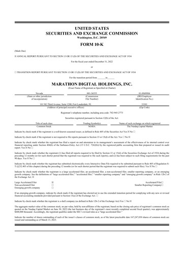 Vorschaubild MARA Holdings
 10-K Jahresbericht 2022