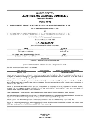 Thumbnail U.S. Gold Corp 10-Q Quarterly Report FY2023 