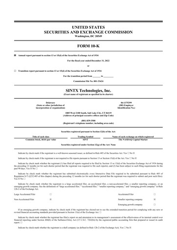 Thumbnail SINTX Technologies
 10-K Annual Report 2022