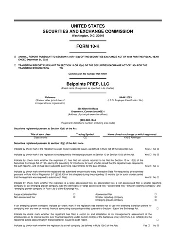 Thumbnail Belpointe PREP, LLC 10-K Annual Report 2022