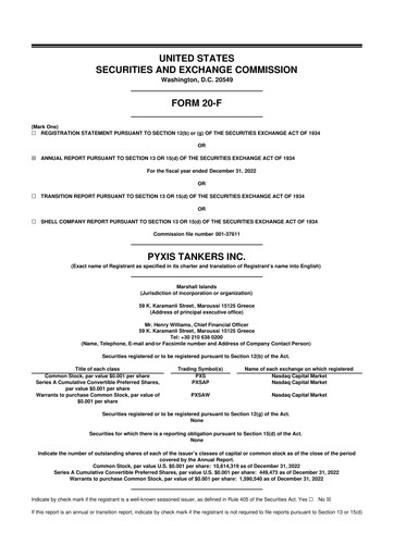 Thumbnail Pyxis Tankers 20-F Annual Report 2022