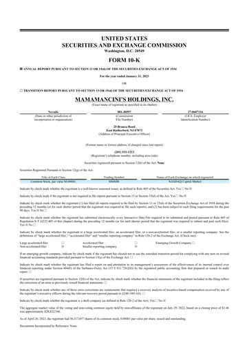 Thumbnail Mama's Creations 10-K Annual Report 2023