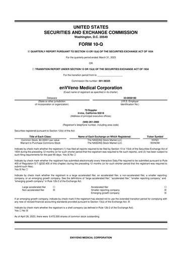 Thumbnail enVVeno Medical Corporation 10-Q Quarterly Report FY2023 