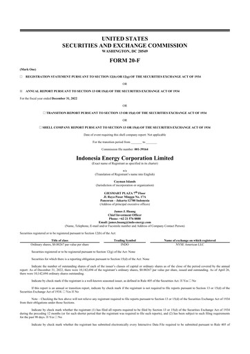 Thumbnail Indonesia Energy 20-F Annual Report 2022