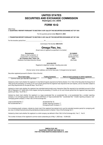 Thumbnail Omega Flex 10-Q Quarterly Report FY2023 