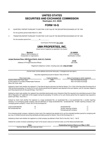 Thumbnail UMH Properties 10-Q Quarterly Report FY2023 