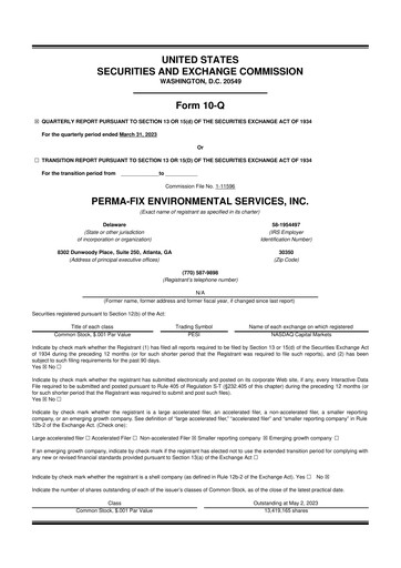Miniature Perma-Fix Environmental Services 10-Q Rapport trimestriel 2023 