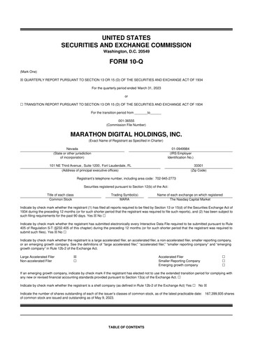 Vorschaubild MARA Holdings
 10-Q Quartalsbericht 2023 